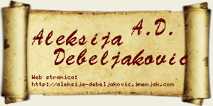 Aleksija Debeljaković vizit kartica